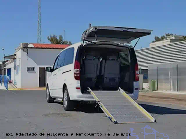 Taxi accesible de Aeropuerto de Badajoz a Alicante